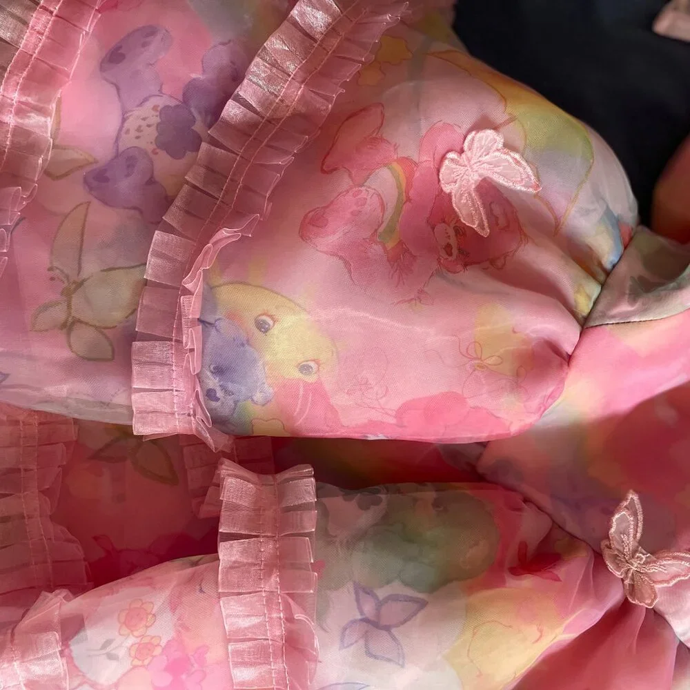 Dolls Kill x Care Bears Organza Printed Mini Dress - Pink - Picture 3 of 9